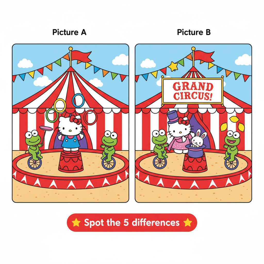 Circus Fun - Spot the 5 differences