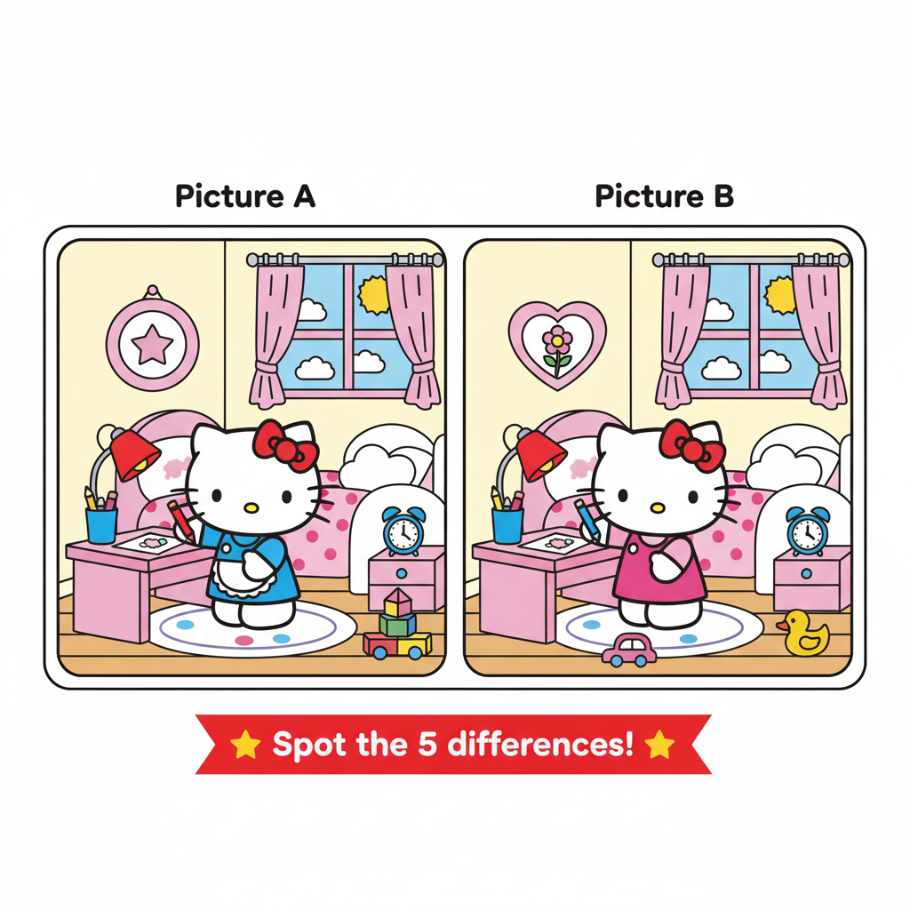 Cozy Bedroom - Spot the 5 differences
